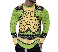 Christmas Jumpers for Men Xmas Jumper Crew Neck Knitted Christmas Sweater Ladies Novelty Funny Reindeer Knitwear Winter Warm Pullover Sweatshirt Business Knitted Sweater Lightweight (Z1 Grey,XXL)