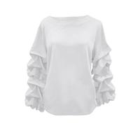 Christmas Jumpers for Women Cute Solid Color Sweatshirt Loose Funny Christmas Jumper Long Sleeve Crewneck Ugly Shirt Ladies 2025 Fashion Hoodless Sweaters Crew Neck Pleated Loose