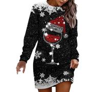 Christmas Jumpers for Women Floral wrap Dress Sundress with Sleeves and Pockets Asymmetric Hem Tunic Dress Dresses for Women Shimmer Embellished a line Flowy 2024 Winter Fashion Strapless Shirt