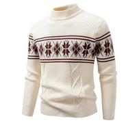 Christmas Jumpers For Women Men-Fair Isle Jumpers For Men Uk-Winter Jacquard Knit Sweater Coat Casual Long Sleeve Pullover Soft Comfortable Warm Fashion Outerwear For Fall Season