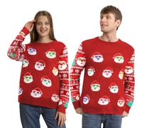 Christmas Jumpers for Women Men UK,Light Up Christmas Jumper,Unisex Cute Santa Ladies Christmas Jumpers,Led Flashing Red Ugly Christmas Sweater,Best Fun Rude Matching Xmas Sweaters for Couples Adult