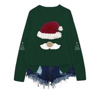 Christmas Jumpers for Women UK 3D Christmas Print Winter Sweaters for Women Fashion Long Sleeves Ladies Xmas Sweaters Funny Cute Pullover Sweater Soft Comfortable Warm Knitted Jumpers Crew Neck Tops