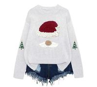 Christmas Jumpers for Women UK 3D Christmas Print Winter Sweaters for Women Fashion Long Sleeves Ladies Xmas Sweaters Funny Cute Pullover Sweater Soft Comfortable Warm Knitted Jumpers Crew Neck Tops
