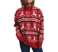 Christmas Jumpers for Women Uk, Christmas Sweaters for Women, Crew Neck Knitted Jumper Tops Stylish Alpaca Fair Isle Winter Jumpers Xmas Jumpers Christmas Jumpers Ladies Pullover Sweatshirt
