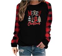Christmas Jumpers for Women UK Plus Size Long Sleeve Crewneck Sweatshirt Casual Funny Xmas Tunic Top Loose Sparkly Jumper Evening Party Shirts Ladies Pullover Tops Clearance
