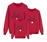 Christmas Jumpers Matching Family Long Sleeve Round Neck Reindeer Snowflake Xmas Tree Sweatshirts Novelty Family Christmas Pullovers for Men, Women and Kids Soft