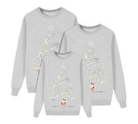 Christmas Jumpers Matching Family Long Sleeve Round Neck Santa Claus Snowflake Xmas Tree Sweatshirts Novelty Funny Family Christmas Pullovers for Men, Women and Kids Mom