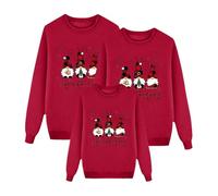 Christmas Jumpers Matching Family Long Sleeve Round Neck Santa Claus Snowflake Xmas Tree Sweatshirts Novelty Funny Family Christmas Pullovers for Men, Women and Kids Mom
