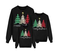 Christmas Jumpers Matching Family Long Sleeve Round Neck Santa Claus Snowflake Xmas Tree Sweatshirts Novelty Funny Family Christmas Pullovers for Men, Women and Kids Mom