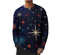 Christmas Jumpers Men Funny Graphic Long Sleeve Crew Neck Cable Knit Sweater Soft Cozy Winter Warm Pullover Tops Plus Size F-Dark Gray,XL