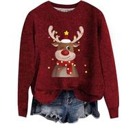 Christmas Jumpers Women, Christmas Sweaters for Women, Crew Neck Knitted Jumper Tops Stylish Alpaca Fair Isle Winter Jumpers Xmas Jumpers Ugly Christmas Jumpers Pullover Sweatshirt