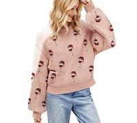 Christmas Jumpers Women, Christmas Sweaters for Women, Reindeer Snowflake Novelty Knit Festive Sweater Crewneck Knitted Jumpers Ladies Xmas Jumpers Ladies Rude Christmas Jumpers Warm Knitwear Pullover