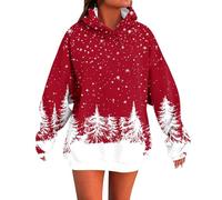 Christmas Jumpers Women Oversized,Funny Christmas Tree Printed Jumper Plus Size Novelty Xmas Sweatshirts Graphic Shirts Autumn Winter Pullover Tops Blouse Ugly Xmas Jumpers Ladies