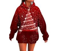 Christmas Jumpers Women Oversized,Funny Christmas Tree Printed Jumper Plus Size Novelty Xmas Sweatshirts Graphic Shirts Autumn Winter Pullover Tops Blouse Ugly Xmas Jumpers Ladies