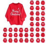 Christmas Jumpers Women Ugly Merry Christmas Printed Jumper Funny Xmas Oversized Fleece Sweatshirts Plus Size Novelty Graphic Sweaters Autumn Winter Warm Pullover Long Sleeve Tops Ladies S-XXL