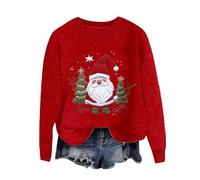 Christmas Jumpers Xmas Jumpers for Women Santa Claus Lightweight Sweatshirts Moose Jumper Gonks Pullover Fair Isle Fine Knit Long Sleeve Sweaters Warm Womens Christmas Knitted Soft