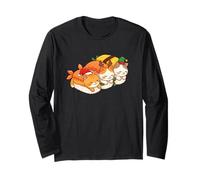 Christmas Kawaii Cute Cats Santa Hat Sushi Anime Japanese Long Sleeve T-Shirt