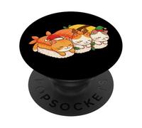 Christmas Kawaii Cute Cats Santa Hat Sushi Anime Japanese PopSockets Adhesive PopGrip