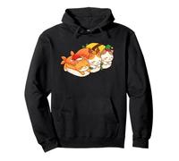 Christmas Kawaii Cute Cats Santa Hat Sushi Anime Japanese Pullover Hoodie