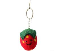 Christmas Keychain Ornaments for Tree Hanging Made from Wool Felt, Handmade with Natural Textures to Enhance Seasonal Decor (C)