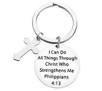 Christmas Keyring Gift Christian Keyring Religious Gift for Goddaughter Godson Baptism Keyring for Best Friend Sister Inspirational Gift for Boys Girls Encouragement Gift Scripture Gift Faith Keyring