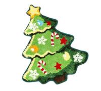 Christmas Kitchen Mat | Bathroom Floor Mat Quick Drying | Washable Non-Slip Cartoon Cute Christmas Tree Pattern Mat | for Bedroom House Living Room Shower Kitchen Front Door