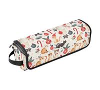 Christmas Kitten 2 in 1 Hair Tools Organizer with Removable Heat Resistant Mat Waterproof Hair Tools Travel Organizer for Flat Iron Hot Tools and Haircare Accessories, Portable Organizer para