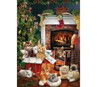 Cobble Hill Puzzle Company Ltd. 1000 Piece Puzzle Christmas Kittens-Sample Poster Included, Deluxe