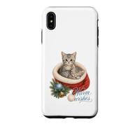 Christmas Kittens Santa Hat Warm Wishes Holiday Cats Case for iPhone XS Max