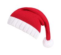 Christmas Knitted Hat | Red Christmas Beanie with Pom-pom | Soft Warm Beanie,for Winter Festival Party Celebration Gathering Family Indoor Outdoor Costume