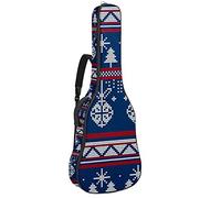 Christmas Knitting Pattern Soft Bass Guitar Case Bag with Back Hanger Loop Electirc Guitar Backpack Leaves Pineapples Coralcm Thick Safety Padding