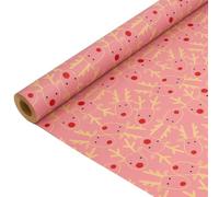 Christmas Kraft Gift Wrapping Paper : Recyclable Gift Wrapping Paper Roll Pink Reindeer Head Wrapping Paper for Xmas, Birthday, Thanksgiving Day Gift Wrapping - 43cm x 15M