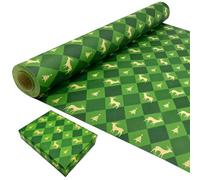 Christmas Kraft Gift Wrapping Paper : Recyclable Green Kraft Wrapping Paper for Xmas Gift Wrapping - 43cm x 15M