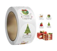 Christmas Labels Roll - Round Christmas Labels Envelope Stamps - Decorative Self Adhesive Seal Decals For Gift Wrapping Paper Desks Greeting Cards Scrapbooking Gift Bags Postcard