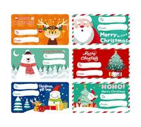 Christmas Labels Stickers - 60-Sheet Merry Christmas Tags, Coloured Adhesive Tag Sticker, Holiday Decorative Decal | Name Labels for Party Celebration, Home Holiday, Seasonal Family