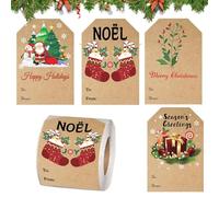 Christmas Labels Stickers, Festive Decorative Adhesive Labels, Christmas Name Stocking Pendant, For Crafts, Home, Party, Family, Wrapping Paper, Holiday, Celebration, Seasonal Festival, School