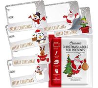 Christmas Labels Stickers Self Adhesive - 60 Christmas Stickers for Presents with Cute Festive Designs - Size 65 x 45mm Xmas Tags for Presents - Sticky Xmas Tags by Innoveem