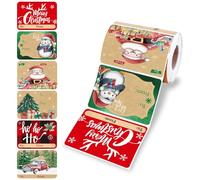 Christmas Labels Stickers Self Adhesivefor Presents - 250 Xmas Labels Sticker,Christmas Stickers with Festival Xmas Designs - Size 75 x 5mm Xmas Sticker for Presents (Classic)
