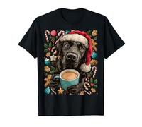 Christmas Labrador Retriever with Santa Hat Cocoa Cookies T-Shirt