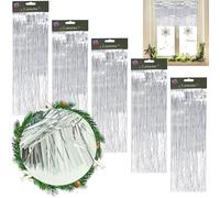 Christmas Lametta 1.2M Strands Angel Hair Gold Silver Red Xmas Tree Decoration (Silver, 5)