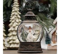 Christmas Lantern, Angels Snow Globe with 6H Timer, Lighted Battery & USB Operated Christmas Snow Globe, Spinning and Swirling Glitter Musical Snow Globe Christmas Decorations Indoor Gifts