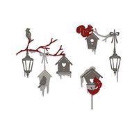 Christmas Lantern Lamp Tree Branch Fox Cats Birds Dies for Card Making Christmas New Metal Die cuts for Paper Crafting Scrapbooking Embossing Handmade Crafts Stencils Crafts Scrapbooking Suppliies
