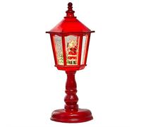 Christmas Lantern Lights Decorations, Christmas SnowGlobe Santa LED Lamppost Tabletop Statue Glow Lantern Decor for Home Office Xmas Indoor Holiday Party Lamp