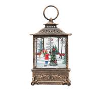 Christmas Lantern with Snow Globe, Holiday Snow Dome Lamp, Christmas Decorative Water Globe, Rotating LED Snow Globe Swirling, Night Light with Snowy Scene, Decoration
