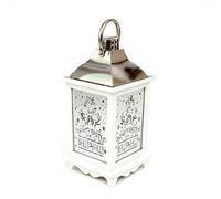 Christmas Lantern Wooden White Stainless Steel Warm White LED Light Xmas Home Decorations