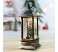 Christmas Lanterns, Christmas Glitter Lantern, Battery Operated LED Electronic Christmas Snow Globe Lantern, Lantern Christmas Lights for Christmas Party Decoration (No Fluids)
