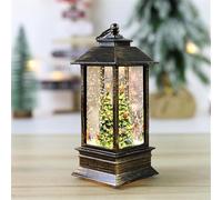 Christmas Lanterns, Christmas Glitter Lantern with Water Filled, Battery Operated LED Electronic Christmas Snow Globe Lantern, Lantern Christmas Lights for Christmas Party Decor