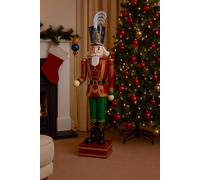 Christmas Large Metal Nutcracker Red & Green 119Cm Standing Light Up Xmas Figure