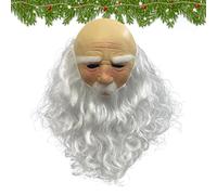 Christmas Latex | Santa Claus Face Cover - Breathable & Soft Headwear, Visible Eyes & Full Fit | Theme Party, Carnival, Friends Gathering & Adventure Events