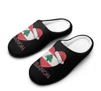 Christmas Lebanon Flag Mens House Slippers Cotton Home Shoes 14